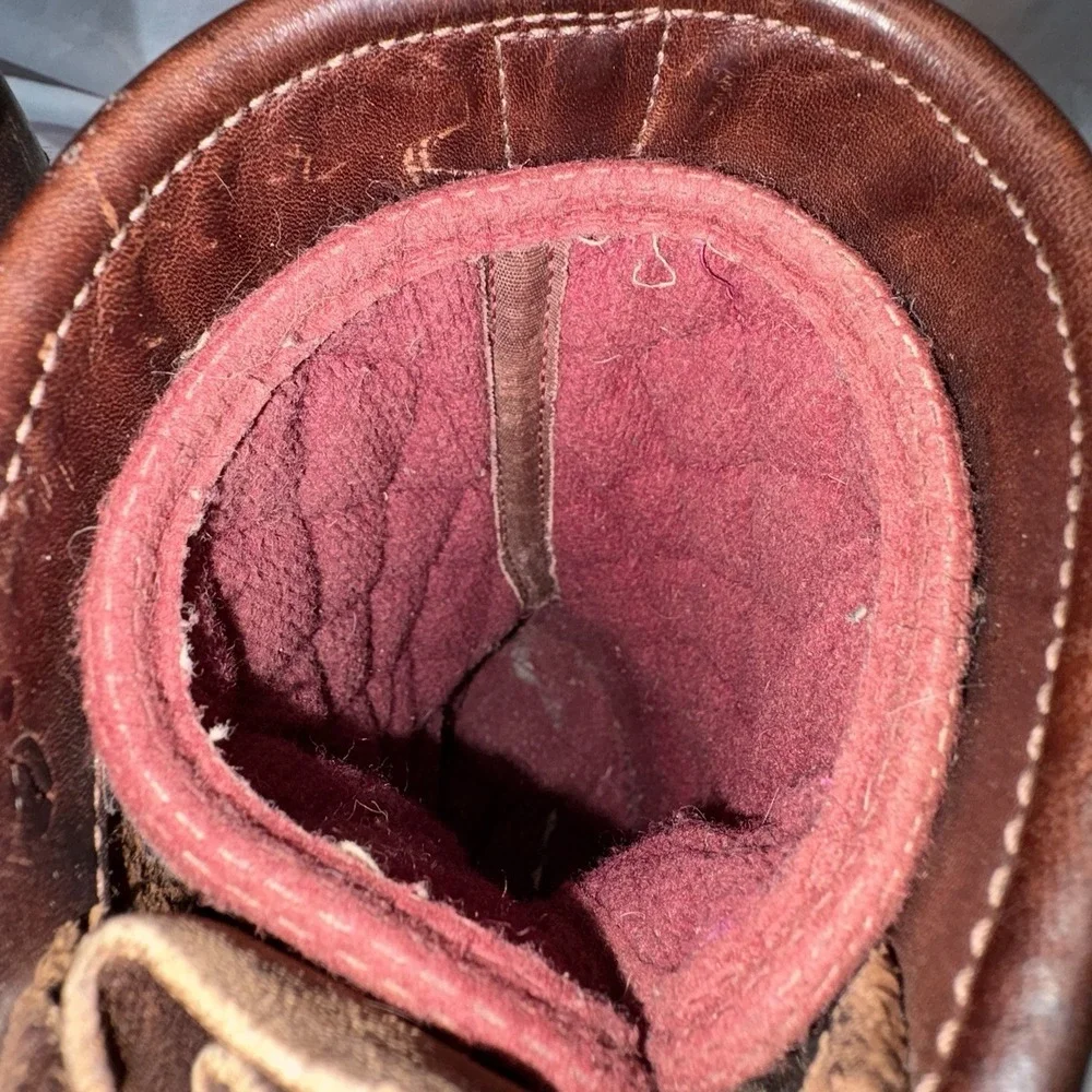 SCHNEE'S Winter Snow PAC BOOTS Mens 7!Brown Leather Rubber Vamps & Warm Liners